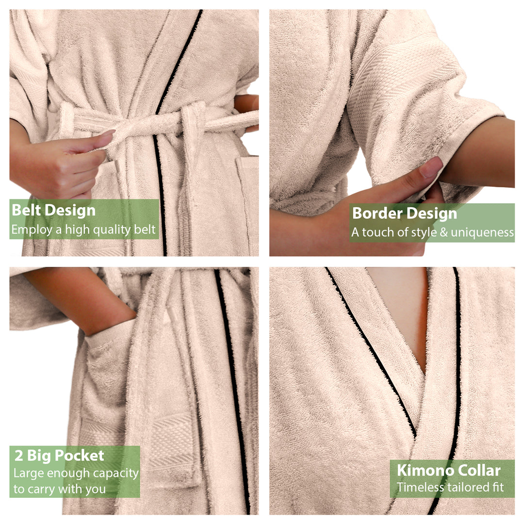 Features of Bathrobes Ultrasoft Bamboo Bathrobe with 525 GSM ( Anti bacterial, Eco friendly, Highly absorbent, UV Protection, Odour Free, Kimono Style, Pockets)