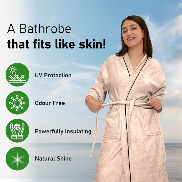 Features of Bathrobes Ultrasoft Bamboo Bathrobe with 525 GSM ( Anti bacterial, Eco friendly, Highly absorbent, UV Protection, Odour Free, Kimono Style, Pockets)