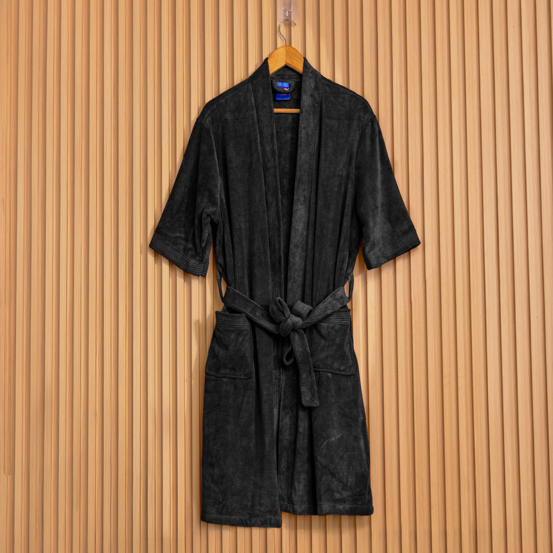 Caldezonia Unisex Microfiber Bathrobe with Slippers