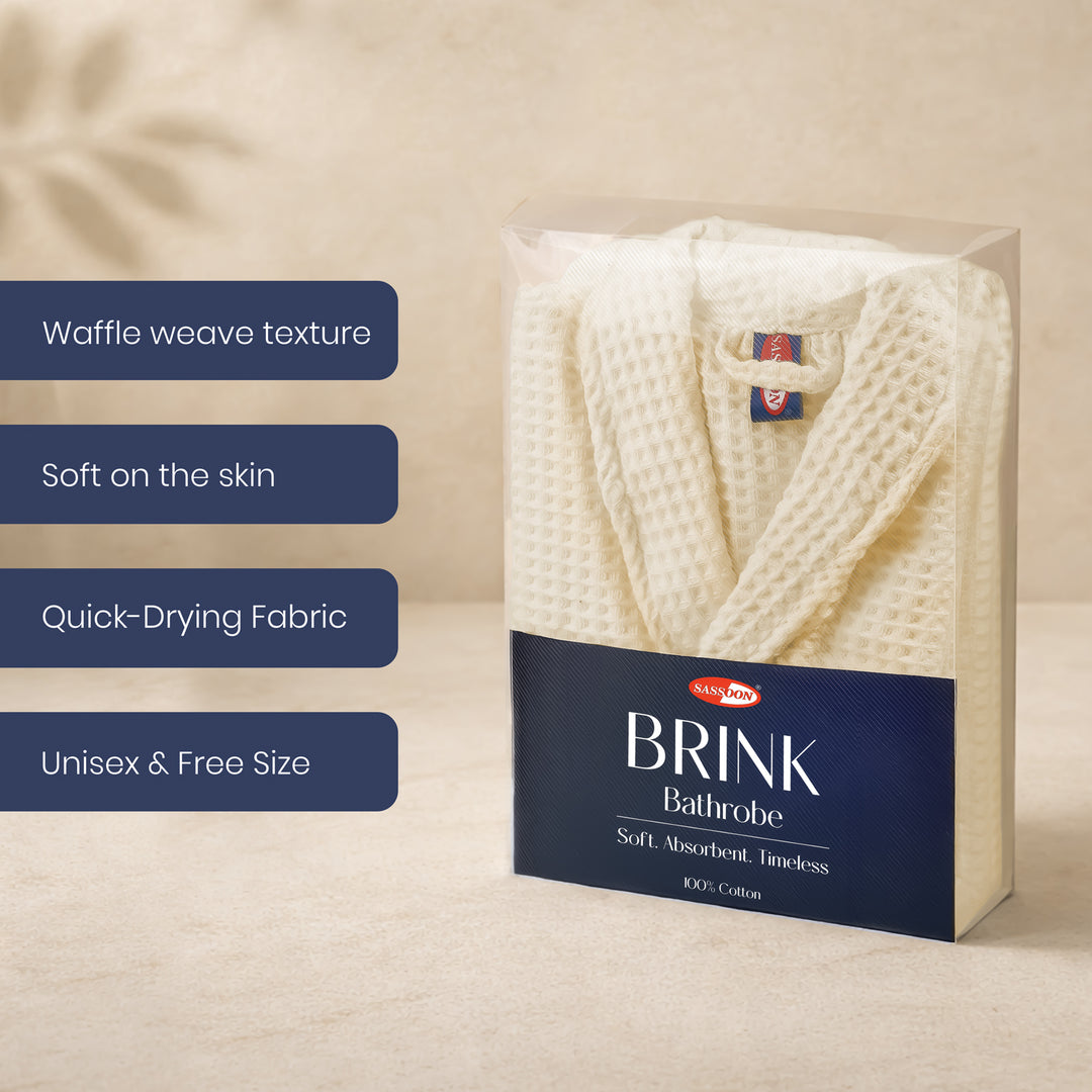 Brink 100% Cotton Unisex Waffle Bathrobe