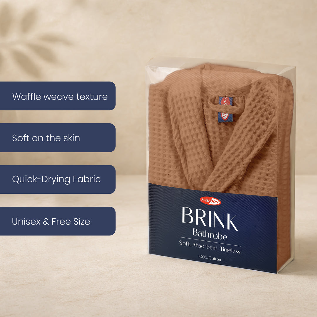 Brink 100% Cotton Unisex Waffle Bathrobe