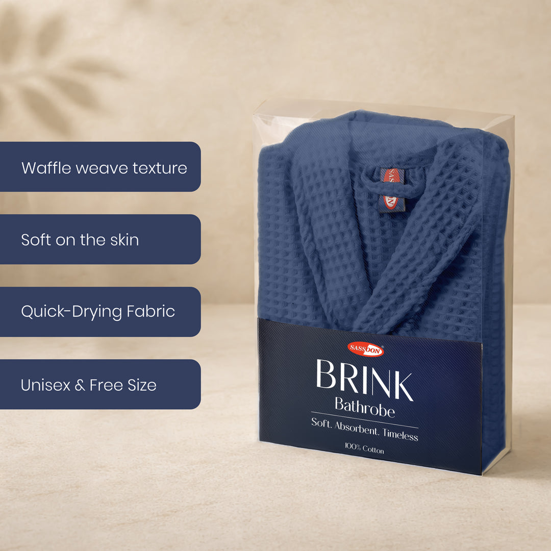 Brink 100% Cotton Unisex Waffle Bathrobe