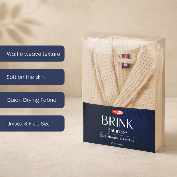 Brink 100% Cotton Unisex Waffle Bathrobe
