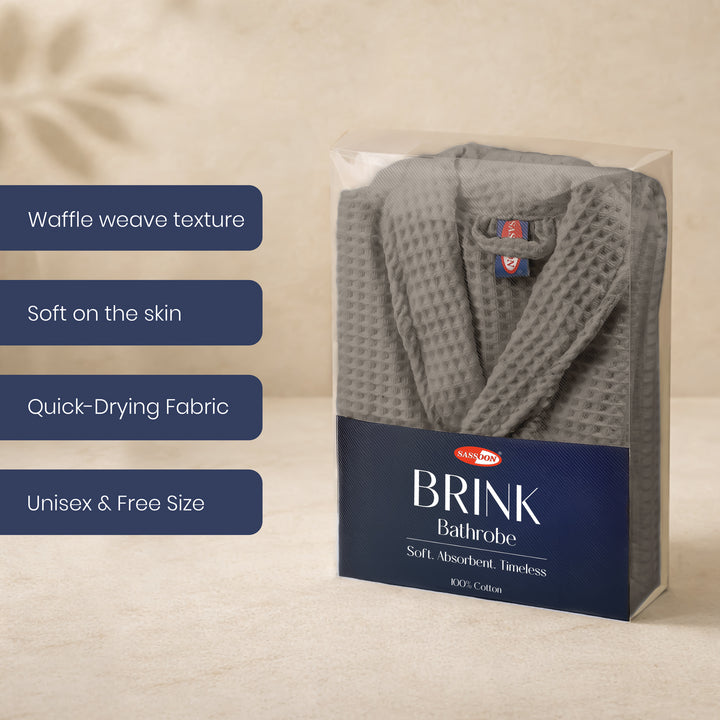 Brink 100% Cotton Unisex Waffle Bathrobe