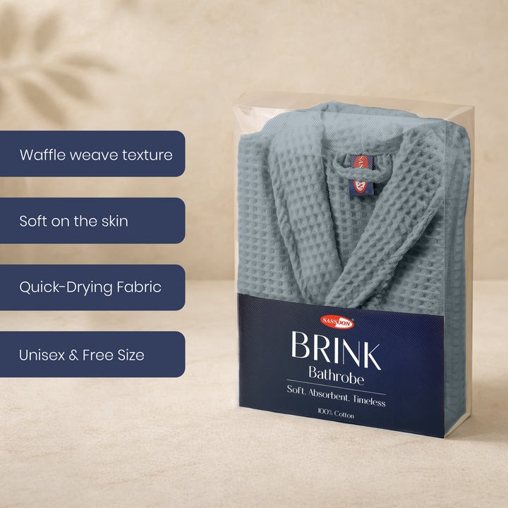 Brink 100% Cotton Unisex Waffle Bathrobe