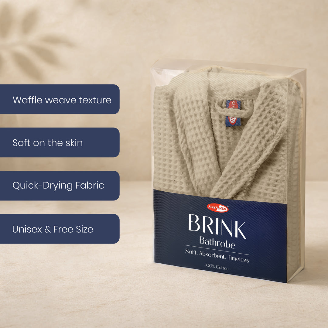Brink 100% Cotton Unisex Waffle Bathrobe