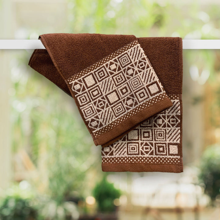 Brown Color Super Soft Zero Twist 100% Cotton Towel Set with 380 GSM ( 100% Cotton, Zero-Twist Fabric, Protection Against Microbial Allergies, Highly Absorbent, Lint and Fade Resistant)