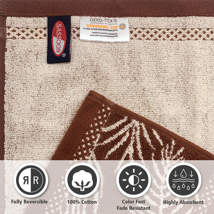 Brown Color Super Soft Zero Twist 100% Cotton Towel with 380 GSM ( 100% Cotton, Zero-Twist Fabric, Protection Against Mircrobial Allergies, Highly Absorbent, Lint and Fade Resistant)