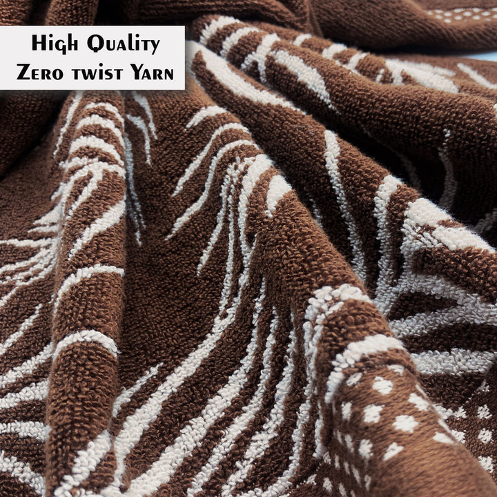 Brown Color Super Soft Zero Twist 100% Cotton Towel with 380 GSM ( 100% Cotton, Zero-Twist Fabric, Protection Against Mircrobial Allergies, Highly Absorbent, Lint and Fade Resistant)