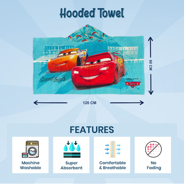 Cars Kids Hooded Towel in 400 GSM