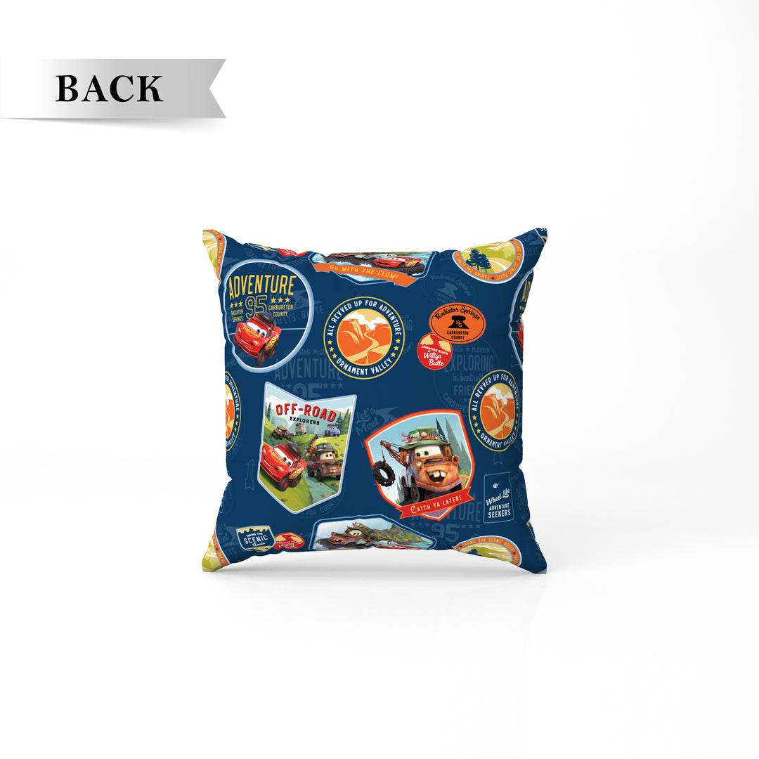 Disney Pixar Cars Print Reversible Cushion By Sassoon Fab. It is Soft & fluffy, fade-resistant, High-density fill, Hypoallergenic, Reversible, etc. Size 40 cm x 40 cm 