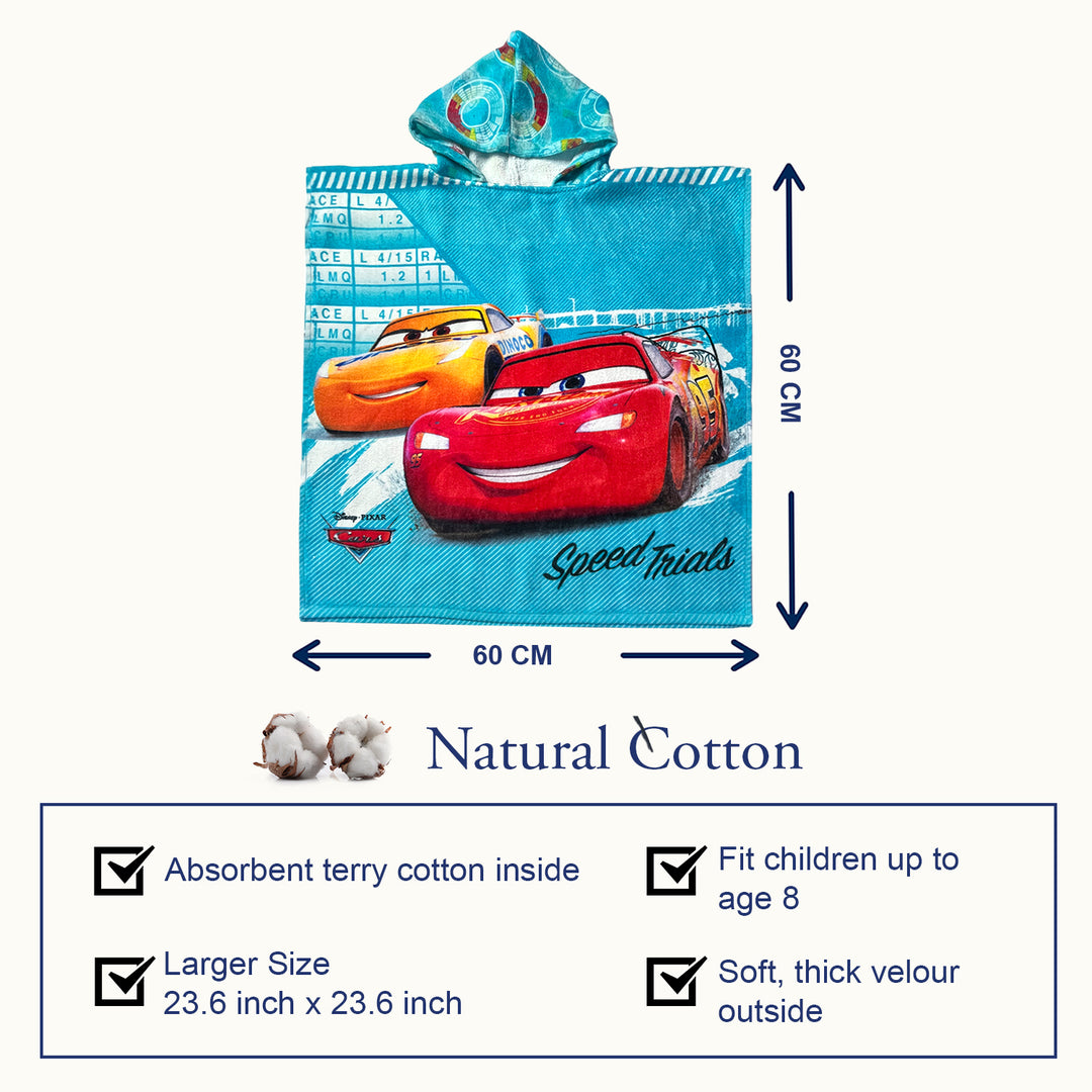 Disney Pixar Car Kids Hooded Poncho in 400 GSM