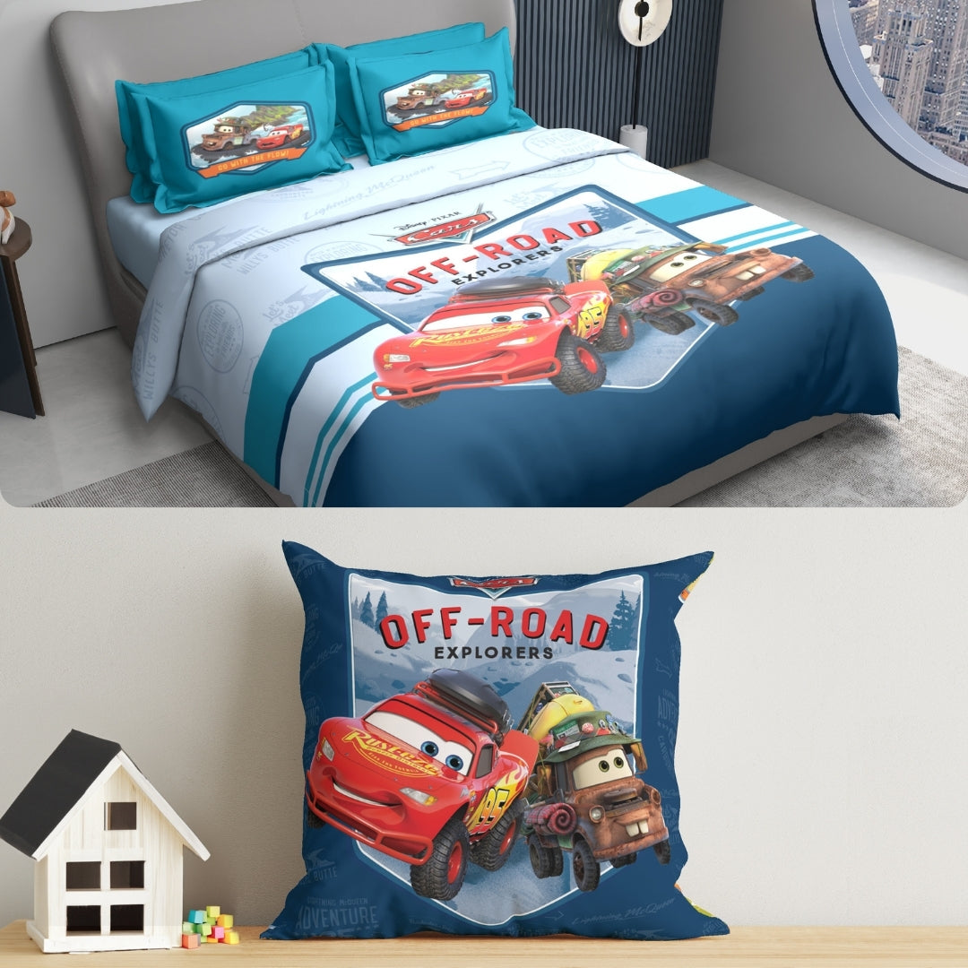 Disney Kids Double Bedsheet & Cushion Combo