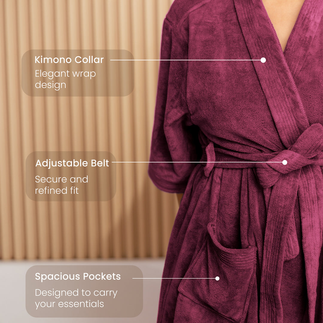 Caldezonia Unisex Microfiber Bathrobe with Slippers