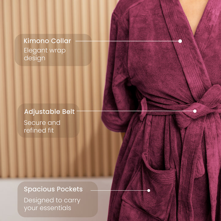 Caldezonia Unisex Microfiber Bathrobe with Slippers