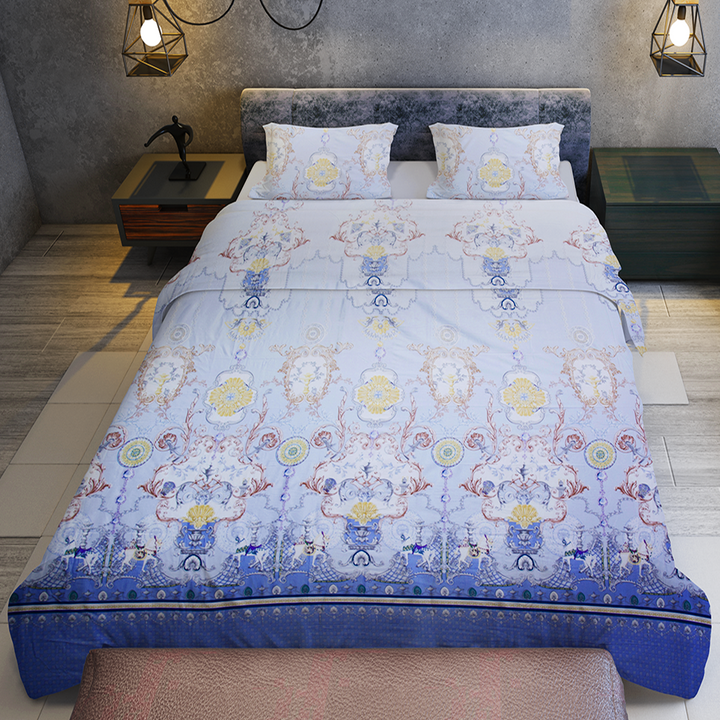 Chakrata 100% Cotton Printed Bedsheet - 1200 TC