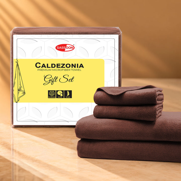 Caldezonia Ultra Soft Microfiber Towels- 4 pcs Gift Set
