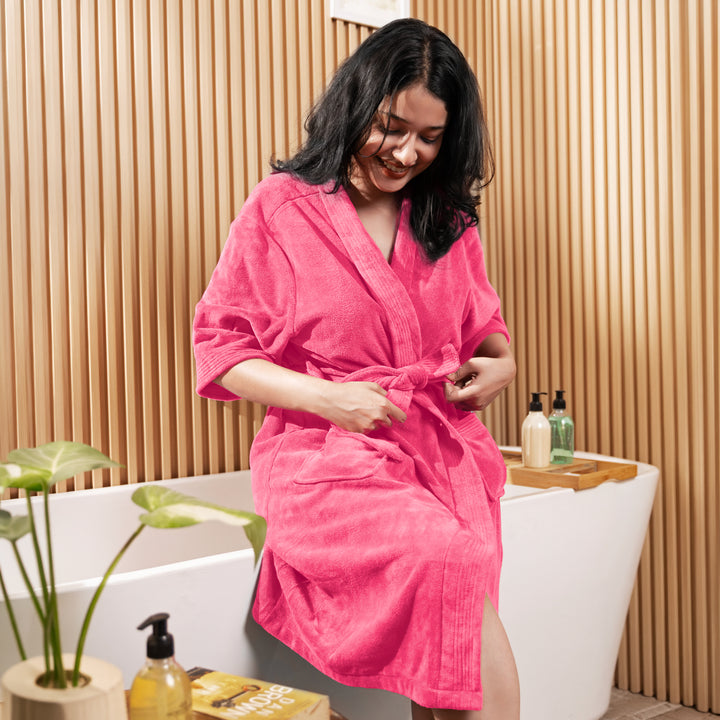 Caldezonia Unisex Microfiber Bathrobe with Slippers