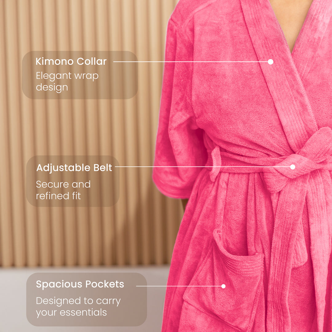 Caldezonia Unisex Microfiber Bathrobe with Slippers