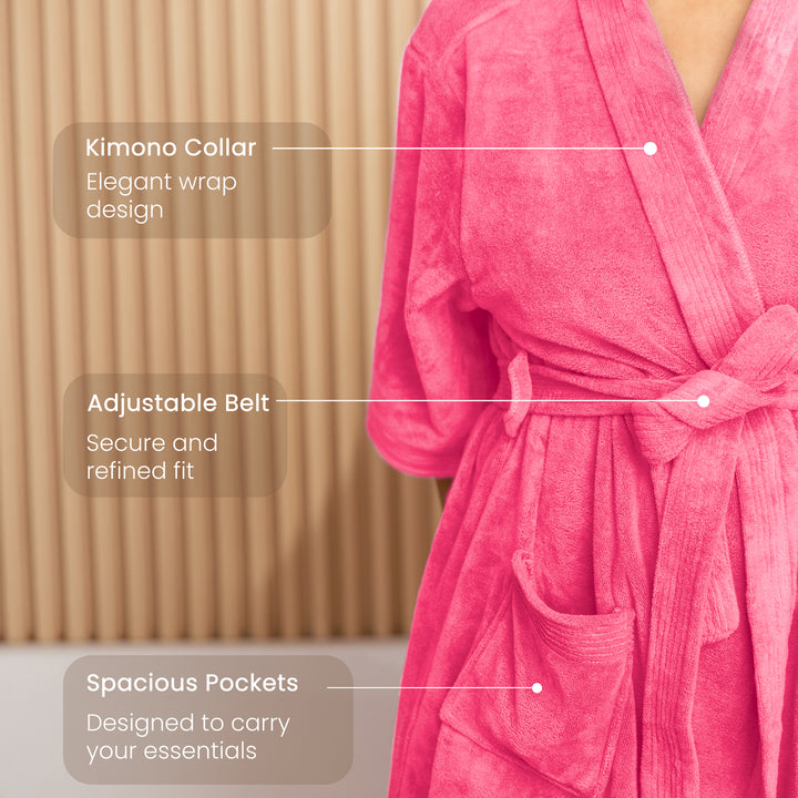 Caldezonia Unisex Microfiber Bathrobe with Slippers