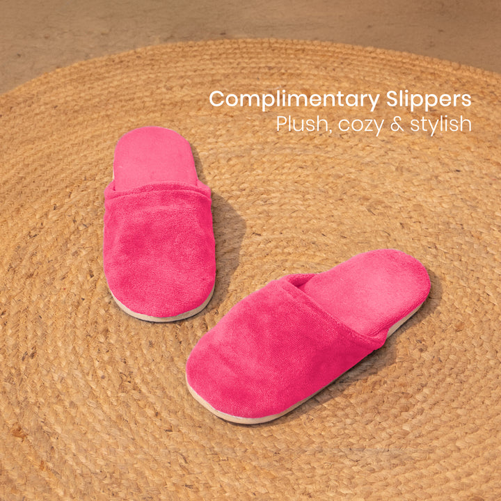 Caldezonia Unisex Microfiber Bathrobe with Slippers
