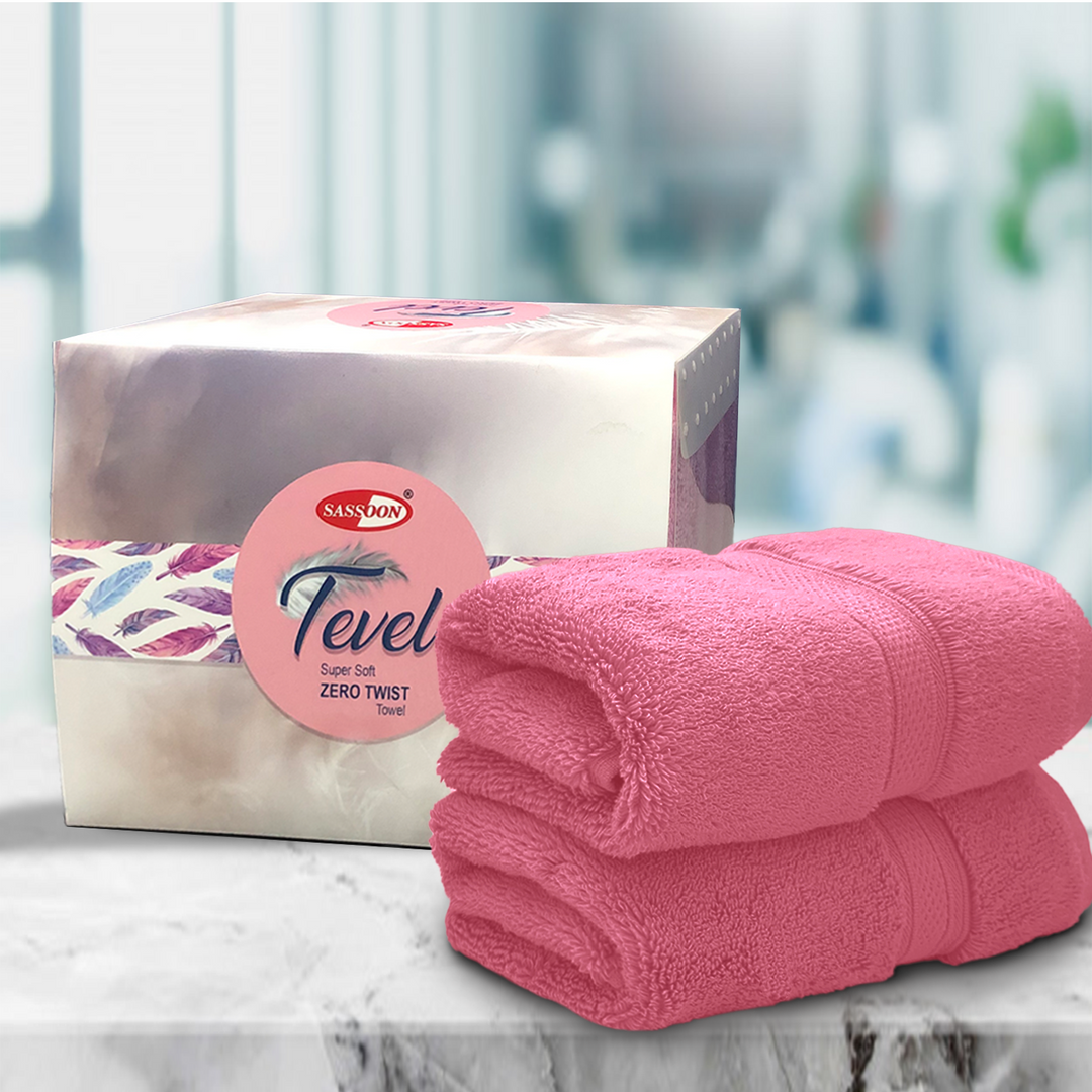 Pink Color Super Soft Zero Twist 100% Cotton Hand Towel with 700 GSM ( 100% Cotton, Zero-Twist Fabric, Protection Against Microbial Allergies, Highly Absorbent, Lint and Fade Resistant) 