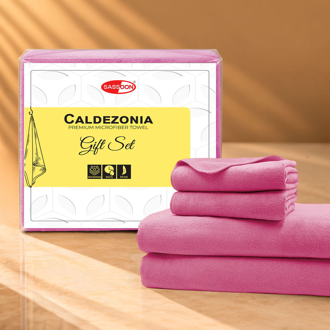 Caldezonia Ultra Soft Microfiber Towels- 4 pcs Gift Set