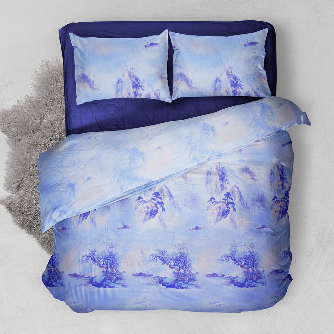 Chakrata 100% Cotton Printed Bedsheet - 1200 TC