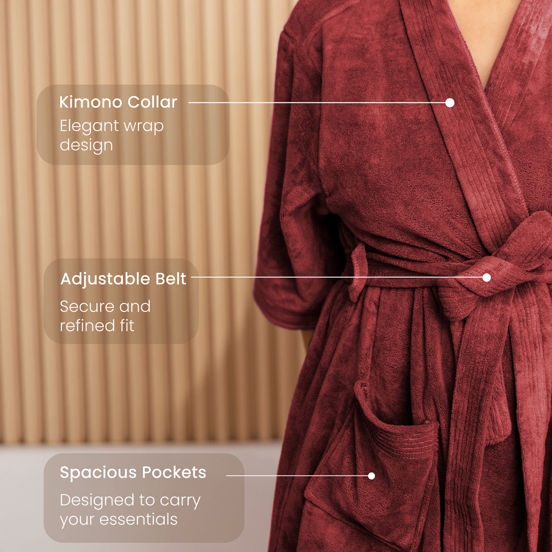 Caldezonia Unisex Microfiber Bathrobe with Slippers