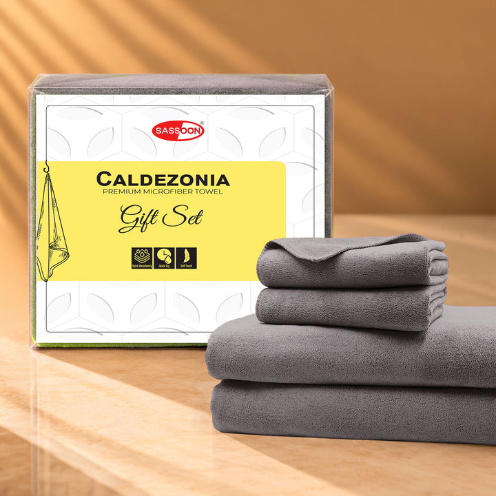 Caldezonia Ultra Soft Microfiber Towels- 4 pcs Gift Set
