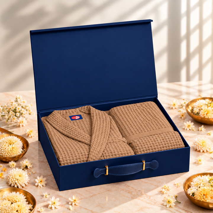 Festive Gift Box | Brink Waffle Bathrobe & Towel Set
