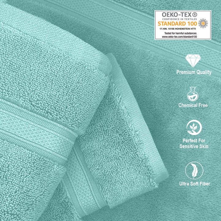 Sky Blue Color Super Soft Zero Twist 100% Cotton Towel with 700 GSM ( 100% Cotton, Zero-Twist Fabric, Protection Against Microbial Allergies, Highly Absorbent, Lint and Fade Resistant) 