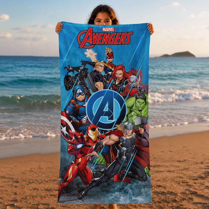 Avengers Kids Bath Towel - Blue