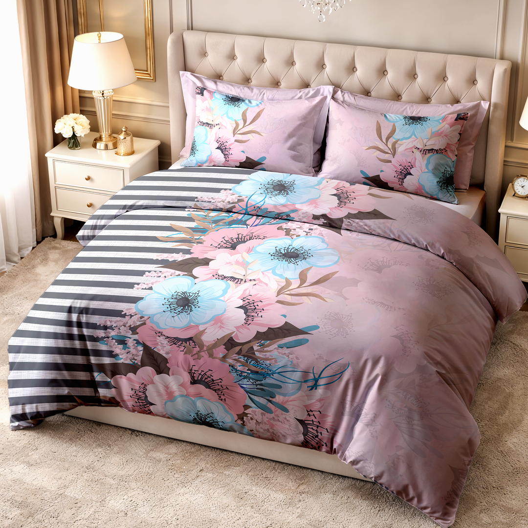 Kama Digital Printed Bedsheet - 300 TC