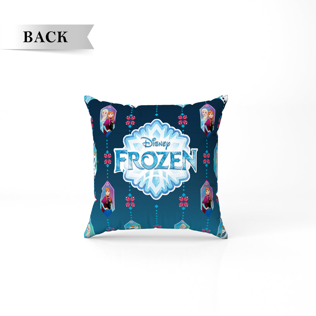 Disney Frozen Print Reversible Cushion By Sassoon Fab. It is Soft & fluffy, fade-resistant, High-density fill, Hypoallergenic, Reversible, etc. Size 40 cm x 40 cm 