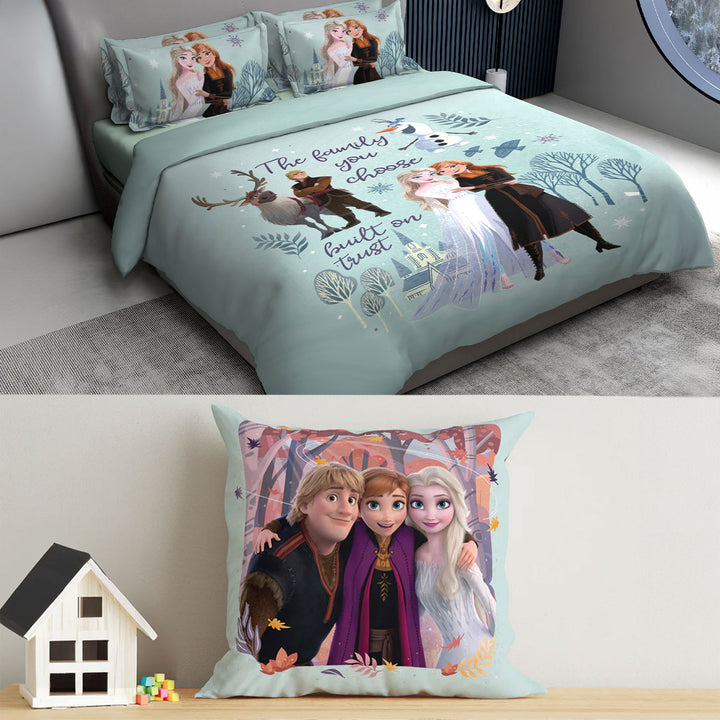 Disney Kids Double Bedsheet & Cushion Combo