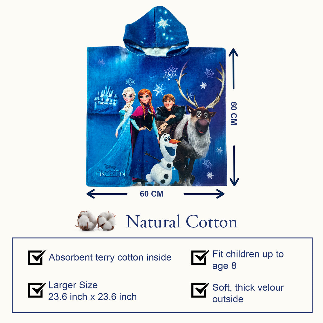 Disney Frozen Kids Hooded Poncho in 400 GSM