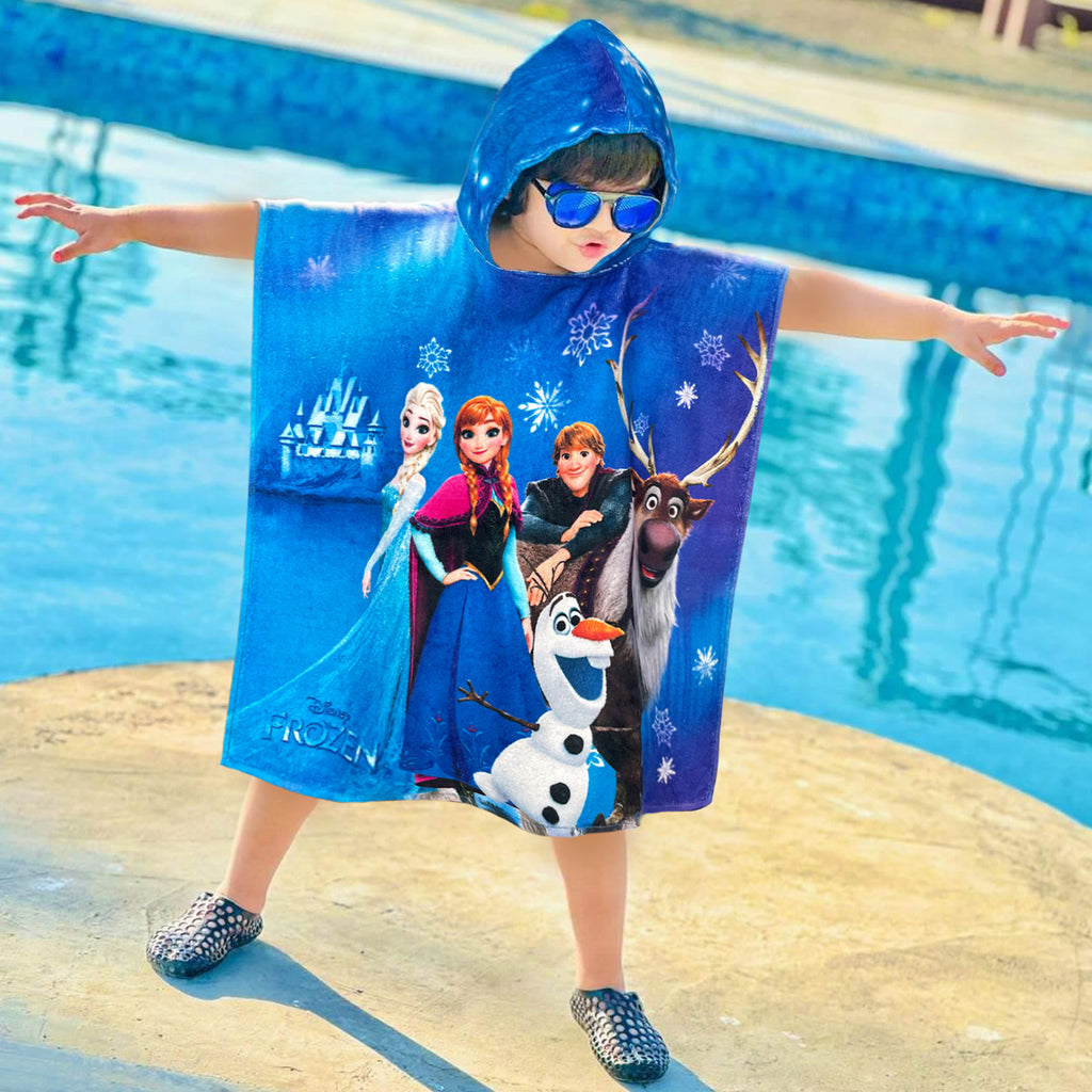 Asciugamano Con Cappuccio Frozen Per Bambine - Poncho Spiaggia/Piscina, Cotone, 55x110 Cm - Foto 10