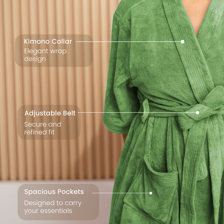 Caldezonia Unisex Microfiber Bathrobe with Slippers
