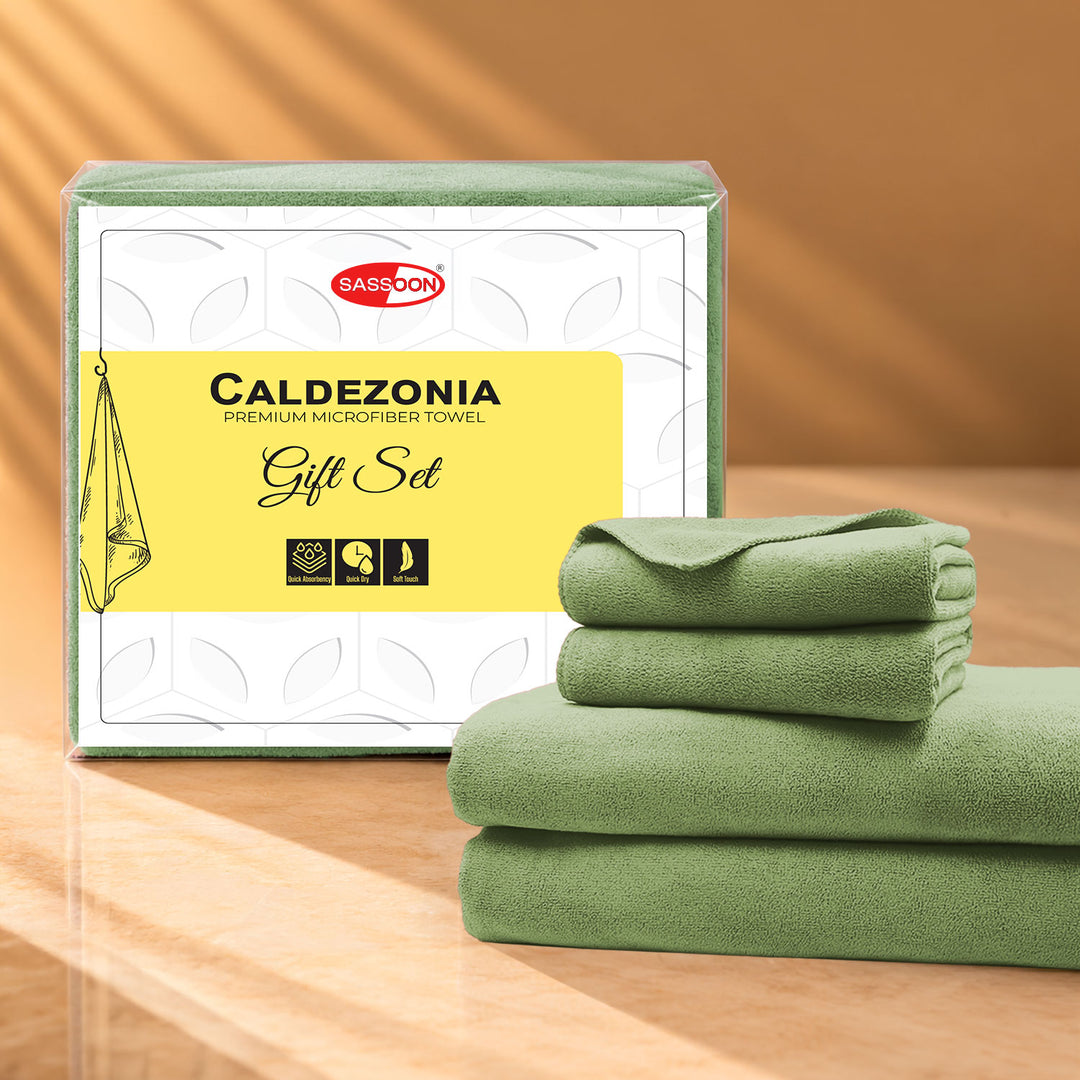 Caldezonia Ultra Soft Microfiber Towels- 4 pcs Gift Set