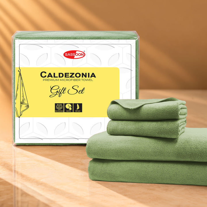 Caldezonia Ultra Soft Microfiber Towels- 4 pcs Gift Set