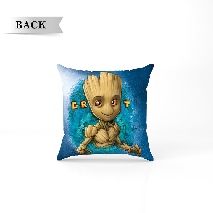 Marvel Groot Print Reversible Cushion By Sassoon Fab. It is Soft & fluffy, fade-resistant, High-density fill, Hypoallergenic, Reversible, etc. Size 40 cm x 40 cm 