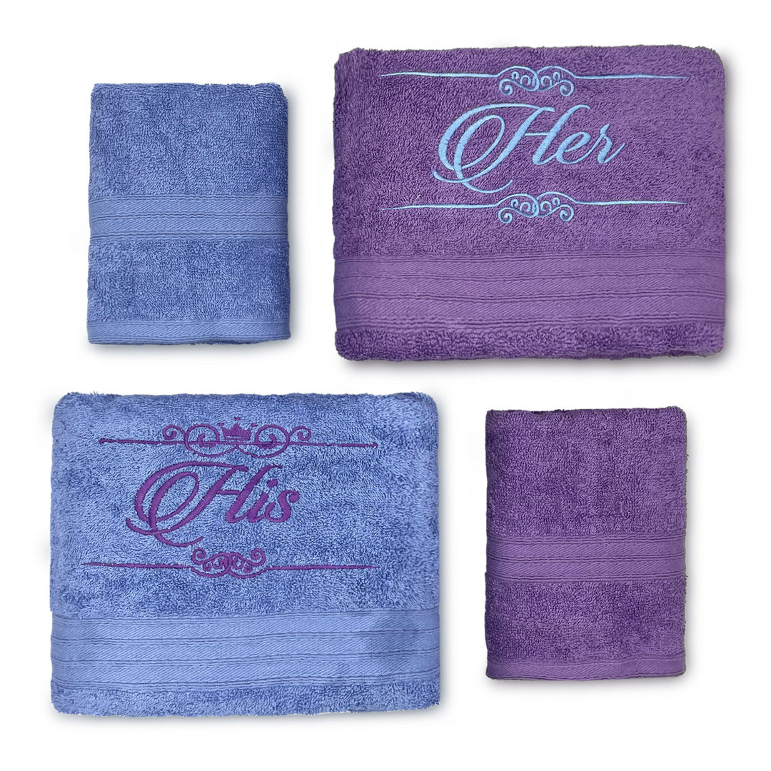 Anatolia 4 Pc His & Her Couple Towel Gift Set in 500 GSM