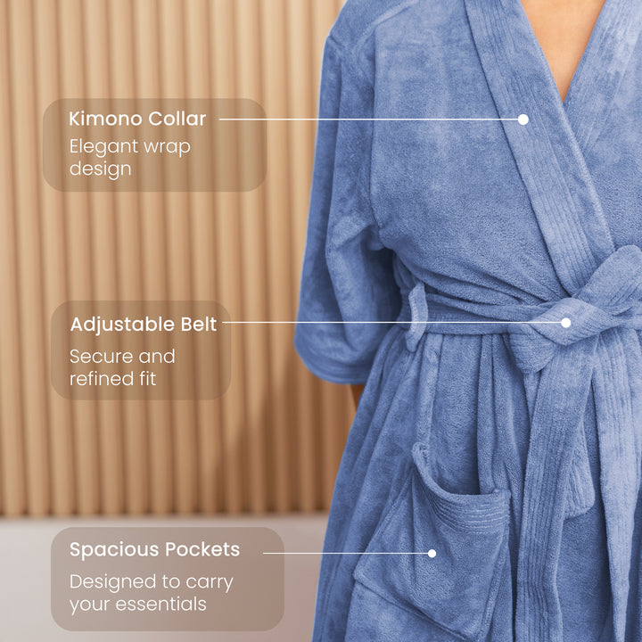 Caldezonia Unisex Microfiber Bathrobe with Slippers