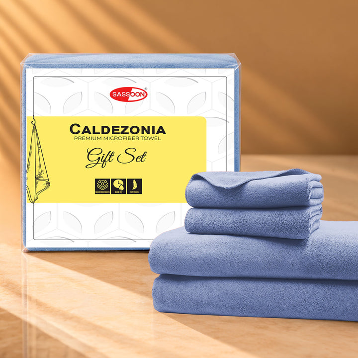 Caldezonia Ultra Soft Microfiber Towels- 4 pcs Gift Set