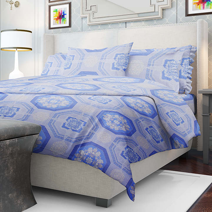 Chakrata 100% Cotton Printed Bedsheet - 1200 TC