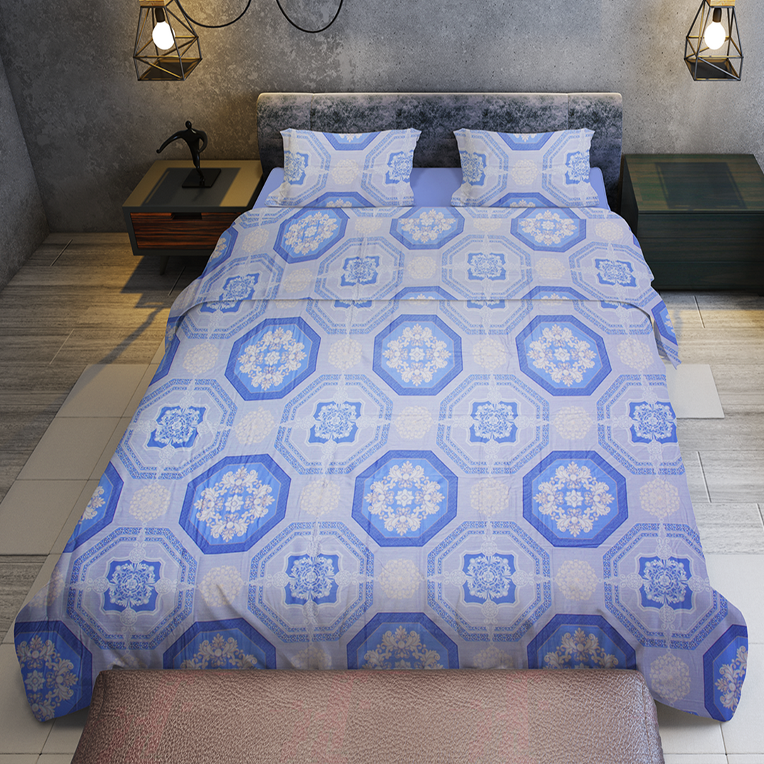 Chakrata 100% Cotton Printed Bedsheet - 1200 TC