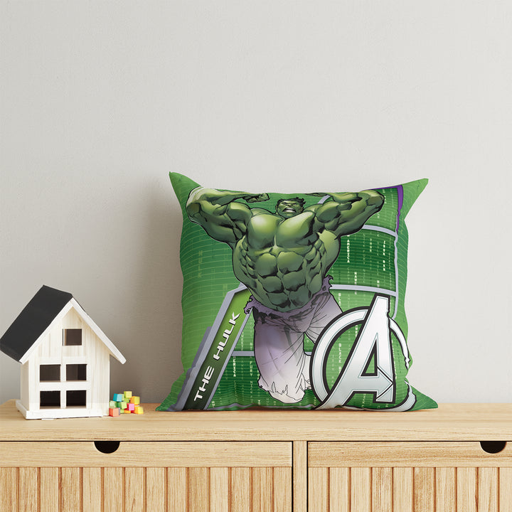 Hulk Print Reversible Cushion By Sassoon Fab. It is Soft & fluffy, fade-resistant, High-density fill, Hypoallergenic, Reversible, etc. Size 40 cm x 40 cm 