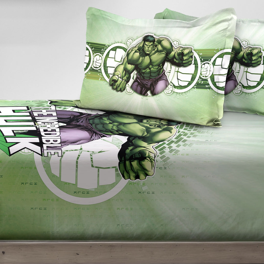 Marvel Hulk Digital Printed Cotton Bedsheet with 2 Pillow Covers in 300TC