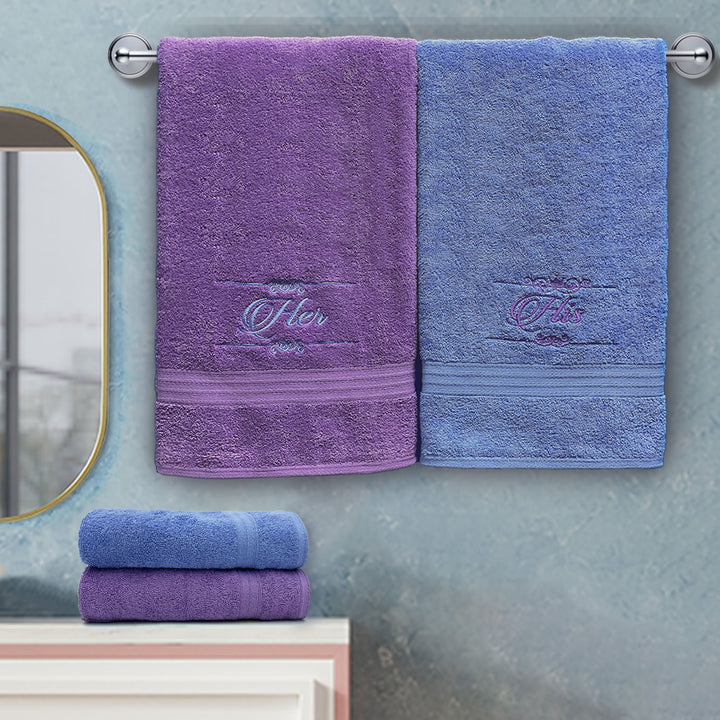 Anatolia 4 Pc His & Her Couple Towel Gift Set in 500 GSM